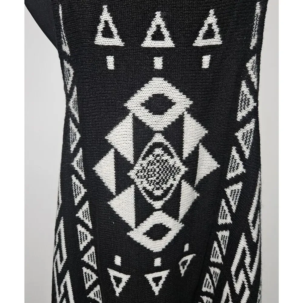 Pina Rossi Womens Small Flowy Open Front Vest Cardigan Western Fringe Boho Aztec - Picture 5 of 11